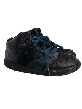 Nike Jordan 1 Flight Sneakers Youth Size 8.5 High Top Trainer Black Pink